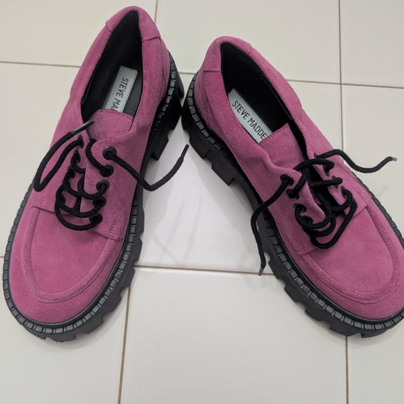 Stylish Steve Madden Derby Pink Platform Women's Shoes - Picture 4 of 7